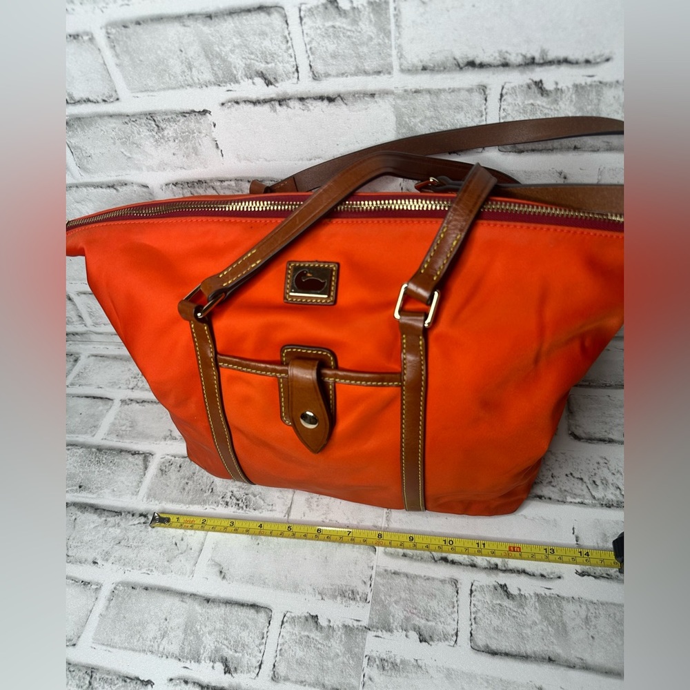 Dooney & Bourke Orange and Brown Tote Bag - Picture 2 of 9